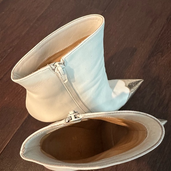 CHRISTIAN LOUBOUTIN CALAMIJANE BOOTY 120 WHITE LEATHER ANKLE BOOTS - Picture 4 of 6